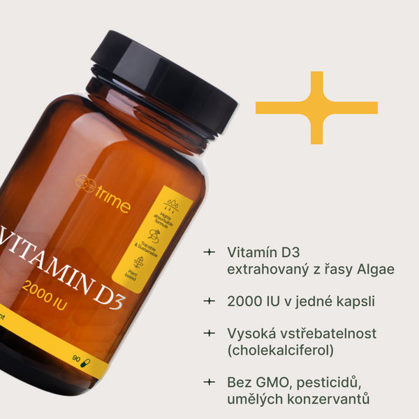 Trime Vitamin D3 - cholekalciferol 2000 IU (90 kapslí)