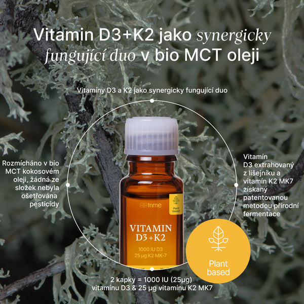 Trime Vitamín D3 + K2, 1000 IU + 25 µg - kvapky (28,5 ml)