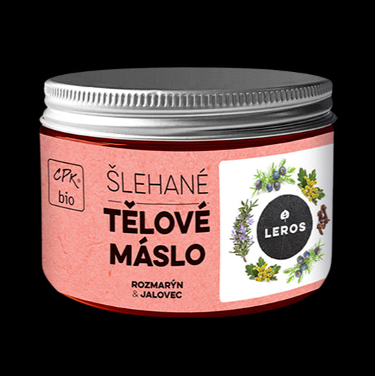 LEROS Šlehané tělové máslo BIO (150 ml) - Rozmarýn & jalovec - II. jakost