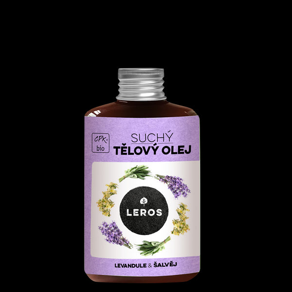 LEROS Suchý tělový olej BIO (100 ml) - Levandule & šalvěj