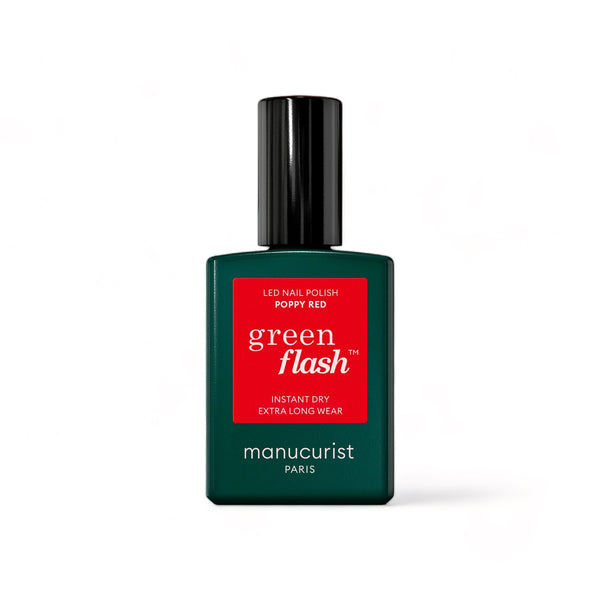 Manucurist Green Flash LED gél lak na nechty - makovo červená (15 ml)