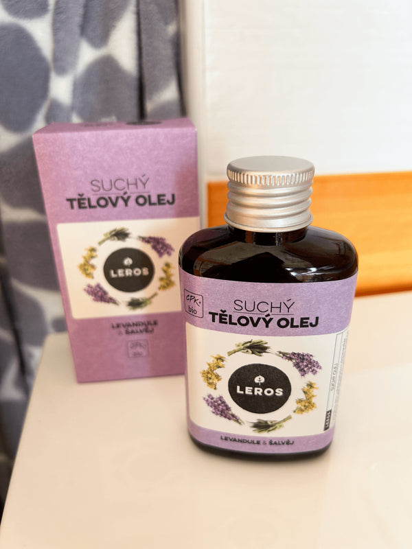 LEROS Suchý tělový olej BIO (100 ml) - Levandule & šalvěj