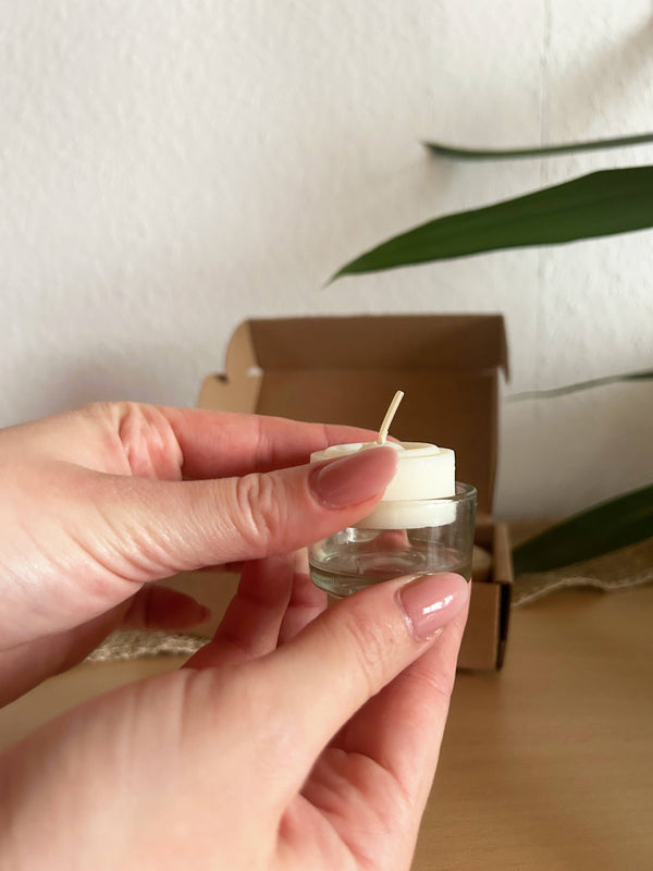 VonTree Candle Sada čajových svíček ze sójového vosku bez vůně - bezobalová (6 ks)