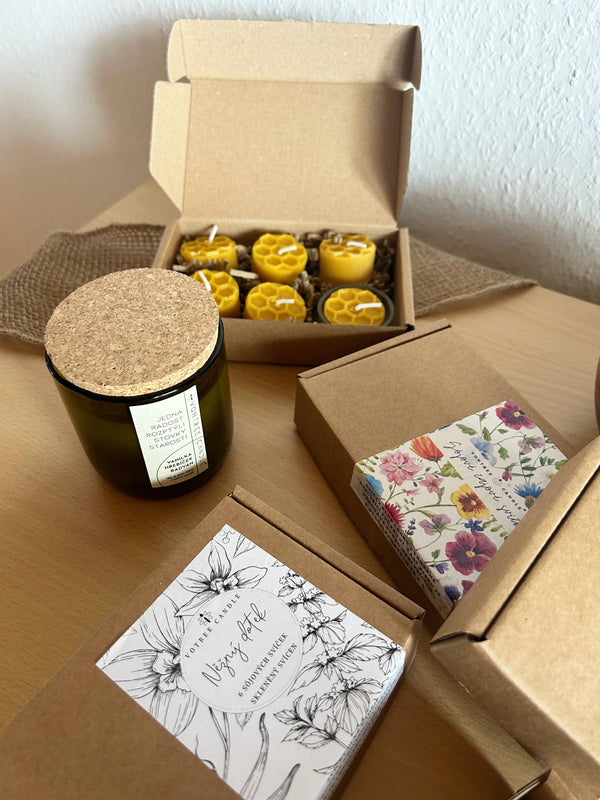 VonTree Candle Sada čajových svíček ze sójového vosku bez vůně - bezobalová (6 ks)