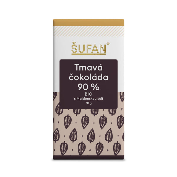 Šufan Tmavá čokoláda 90% s maldonskou solí BIO (70 g) - Peru